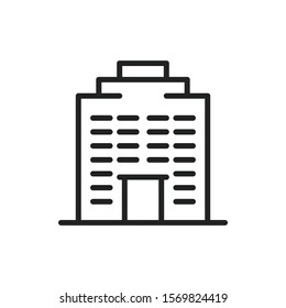 Simple building line icon. Stroke pictogram. Vector illustration isolated on a white background. Premium quality symbol. Vector sign for mobile app and web sites.