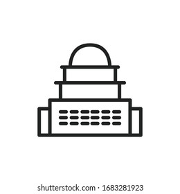 Simple building line icon. Stroke pictogram. Vector illustration isolated on a white background. Premium quality symbol. Vector sign for mobile app and web sites.