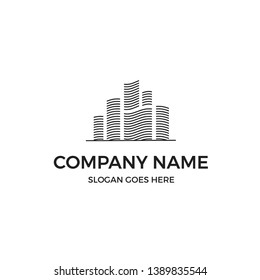 simple building line logo design inspiration