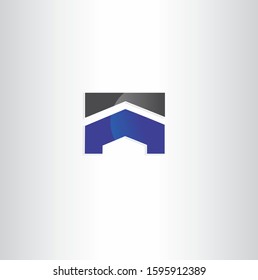 Simple building logo. Black and blue color logo concept