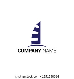 Simple building logo with blue color.