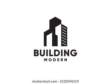 logotipo de construção simples. cidade, hotel, apartamento ícone vetor design