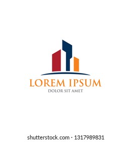 simple building logo color