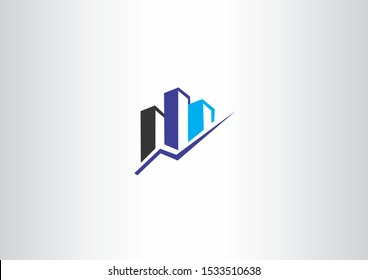 Simple Building Logo design with 3D concept