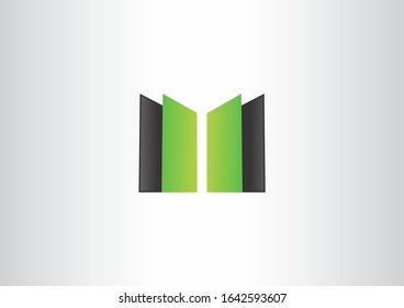 Diseño de logotipo de Edificio sencillo con concepto en negro y verde