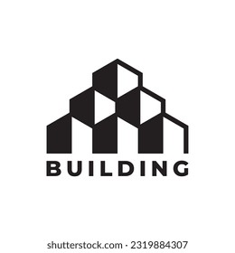 Simple building logo design illustration vector template