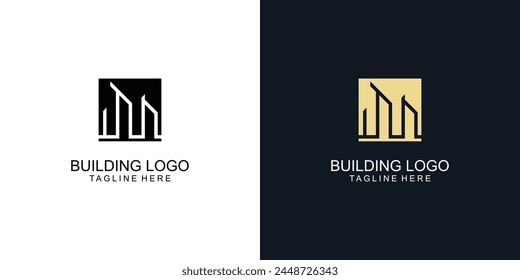 Simple building logo design with modern concept| premium vector