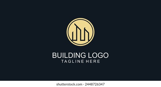 Diseño de logotipo de construcción simple con concepto moderno| Vector premium