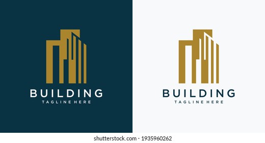 Simple building logo design template with modern concept
