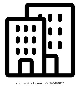 Simple building outline icon for web