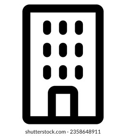 Simple building outline icon for web