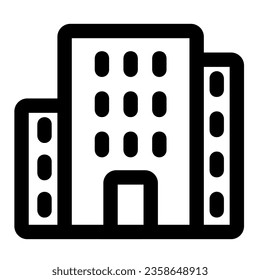 Simple building outline icon for web