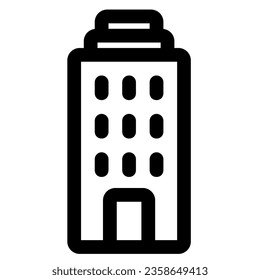 Simple building outline icon for web