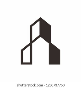 Simple Building Tower Architecture Business Company Stock Vector Logo Design Template