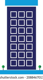 Simple Building With Trees Vector