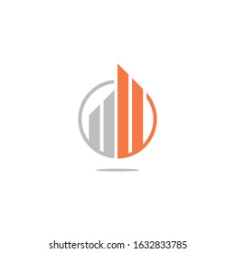 simple building two color logo vector
