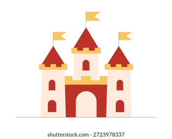 Simples construído palácio real, desenho animado vetor ilustração do reino.