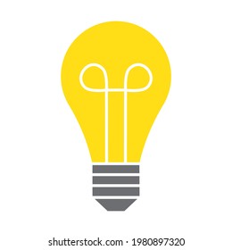 Simple Bulb Icon Isolated on White. Vector Illustration EPS10