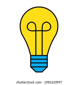 Simple Bulb Icon Isolated on White. Vector Illustration EPS10