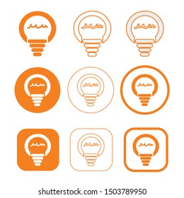 Simple Bulb icon sign design