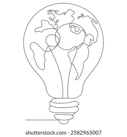 Simple Bulb Line Art Minimalist Bulb Illustration