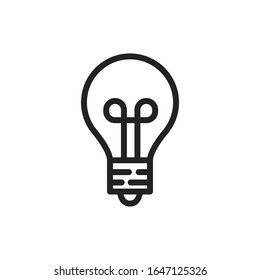 Icono de línea de la bombilla simple. Pictograma de trazo. Ilustración vectorial aislada en un fondo blanco. Símbolo de calidad superior. Signo de vector para aplicaciones móviles y sitios web.