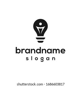 diseño vectorial del logotipo de personas bombillas simples