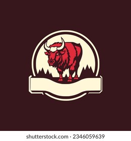 simple bull american casual dining fast food restaurant meal logo vector illustration template design