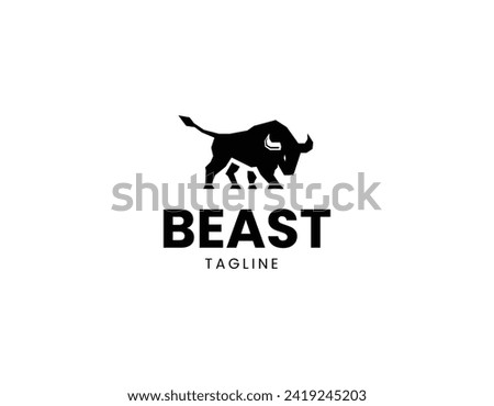 Simple Bull Beast Logo Design Template