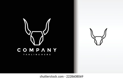 simple bull black line logo	