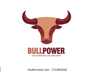 simple Bull head vector logo concept illustration