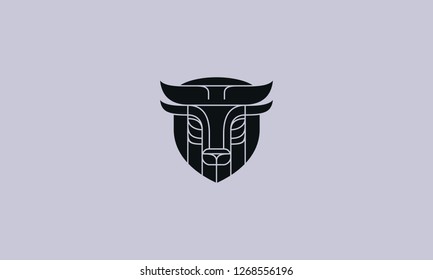 Simple Bull Icon Silhouette Vector