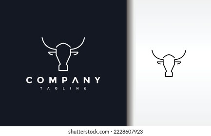 simple bull line black logo	