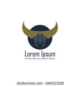 Diseño vectorial de logotipo de toro simple en fondo blanco