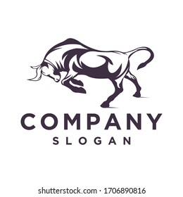 simple bull logo design illustration