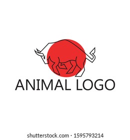 simple bull logo vector illustration