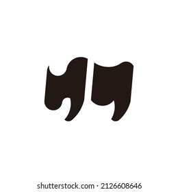 Simple Bull Quotes icon. good for design material