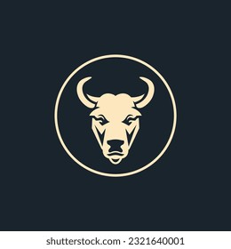 simple bull shape animal professional logo vector illustration template design