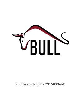 simple bull toro line art logo template vector icon