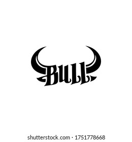 Diseño de concepto de tipografía de toro simple