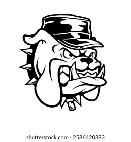 simple bulldog angered with a cap 