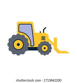 Simple bulldozer illustration  side view