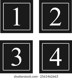 simple bullet point icon set of 0-9. number in dark round circle Number font icon
