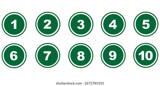 simple bullet point number icon set 