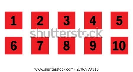 simple bullet point number icon set in square shape.