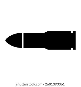 Simple bullet silhouette icon. Vector.