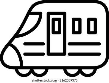 Simple Bullet Train Line Drawing Icon