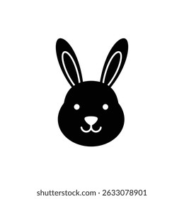 Simple Bunny Design with Tall Ears and Large Nose