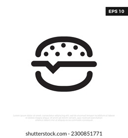 Simple Burger Icon, food icon Vector Illustration Logo Template