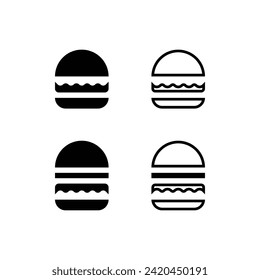 Simple burger illustration flat and line style